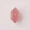 Pendente de cristal de pedra natural em prisma de ponta dupla 16mm com furo passante proteína semiacabado DIY acessório de pingente versátil