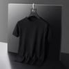 Camiseta de manga corta fina para hombre, corte ajustado, suave, hueca, suéter ICE de alta calidad, lujo ligero, cuello redondo, camiseta de verano transpirable