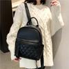 2023 Nuevo Estilo Estilo Occidental Gran Capacidad Mochila Línea Bordada Rómbica Bolso de PU de Moda para Mujer Mochila Multifuncional
