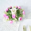 Guirnalda de Rosas Simuladas Pascua Navidad Rosa de Té Mesa Portavelas Guirnalda Set de Fiesta Decoración Guirnalda