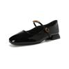 Zapatos de Mujer Estilo Hepburn Vintage 6827-1 Verano Tacón Grueso Mary Jane con Boca Baja Estilo Francés