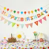 # Festa de Aniversário Feliz Crianças Primeira Festa de Aniversário Decoração Bandeira de Aniversário Cordão de Bandeirinhas Cenário Layout Bandeira Pendurada Bandeira Colorida Lote