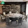 Caixa de Hotel Elétrica Mesa Redonda Grande Salão de Banquetes Clube Privado Mesa de Jantar Elétrica Ardósia Personalizada Mesa de Jantar Comercial de Alto Padrão