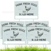 Letrero de Huevos Frescos de Granja Estilo Nuevo Transfronterizo Hecho de Material Plástico Corrugado para Venta de Huevos Rurales y Publicidad en el Patio
