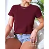[Algodão T-shirt Tamanho Europeu] Unissex Macio Gola Redonda Respirável Verão Casual Design Casual Caimento Regular,