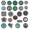 Venta Caliente Transfronteriza de Amazon Botones Turquesa Retro Aleación Accesorios para Joyería DIY Botones de Flor Accesorios para Ropa
