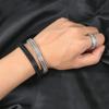 Pulsera Nueva Estilo Europeo y Americano Simple Acero de Titanio Pulsera para Hombre Transfronteriza Creativa Geométrica Cadena Positiva y Negativa Pulsera de Acero Inoxidable
