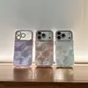Funda de Teléfono Minimalista de Gama Alta con Patrón de Plumas para Apple 17 Pro Max, Compatible con 16 Pro Max, Galvanizada para 15 Pro y 14 Pro