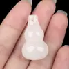 Accesorios de Colgante de Calabaza de Cristal Natural de 30 mm para Manualidades Jade Ágata Piedra Colgante Pequeño de Calabaza Joyería Cristal Blanco