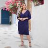 Ropa de Mujer Talla Grande Transfronteriza Vestido Casual de Vacaciones de Color Sólido Talla Grande Tirantes Vacaciones Cuello en V Vestido Midi
