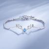 Damila Pendientes de asta de plata de ley S925 con circonita azul estilo coreano un ciervo tiene pendientes de circonita joyería navideña femenina venta al por mayor