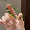 Pulsera de Ágata Natural con Cuentas, de Aspecto Lujoso y de Alta Gama, Nueva y Única Pulsera de Bolsa de la Suerte Estilo Chino para Mujeres
