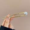 Horquilla de temperamento fijo con perla en forma de U, cheongsam, Hanfu, artefacto para recogido, peine de pelo roto de alta calidad, peine de cuatro dientes, tocado