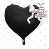 Mecrla Globos de Papel de Aluminio con Forma de Corazón y Lazo, Estilo Ins de Venta Caliente Transfronteriza, 22 pulgadas, para Decoración de Fiesta de Cumpleaños
