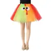Falda de Malla para Cosplay de Acción de Gracias para Adultos, Falda Tutú con Elementos de Pavo, Falda Corta Linda y Original, Falda Abullonada