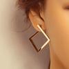 Aretes Geométricos Cuadrados con Diseño Personalizado Estilo Hong Kong, Aretes Exagerados de Moda, Aretes Modernos y de Alta Gama para Mujer