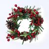 Jiuhong - Nuevos complementos de decoración navideña, decoración del hogar con viento, corona de plantas de simulación para puerta colgante de Navidad y Año Nuevo