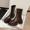 ¡Destruir no cansa~!26 Botines de Plataforma Impermeables de Tacón Alto para Otoño/Invierno Petite para Mujer con Suela Gruesa, Botas Elásticas, Botas Adelgazantes, Botas Individuales