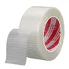 Cinta reforzada de malla con patrón cruzado, resistente a la tracción y al desgaste, de fibra de vidrio, transparente, con adhesivo fuerte para fijar electrodomésticos, refrigeradores y baterías de litio