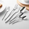 Juego de Cubiertos para Filete de Acero Inoxidable 304 Tenedor Cuchillo Cuchara Mango Creativo Engrosado Tenedor Cuchara Vajilla Occidental Cuchara de Postre
