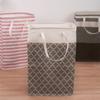 Bolsa de lona para almacenamiento de comercio exterior de Amazon transfronterizo, cesta de lavandería con asa extendida para baño, a rayas, plegable, cesto para ropa sucia