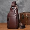 Zhenniu Familia Aristocrática Capa Superior Piel de Vaca Exterior Bolso Frontal Pequeño Mochila Retro de Hombre Piel Genuina Bandolera Cruzada Pecho Bolsa Comercio Exterior