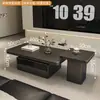 Mesa de Centro Rectangular Lujo Ligero Moderna Simple Minimalista Italiano de Gama Alta Apartamento Pequeño Sala de Estar Hogar Pizarra Diseñador