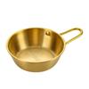 Tigela de Temperos para Lanches Estilo Coreano com Alça, Tigela Dourada para Arroz, Tigela de Aço Inoxidável para Sake de Camping, Restaurante de Churrasco