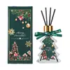 Caixa de Presente de Natal com Velas Aromáticas Sem Chama Óleo Essencial Decoração de Atmosfera de Natal para Casa Purificador de Ar Gardênia Fragrância de Longa Duração