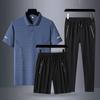 Conjunto de Camisetas para Hombres de Mediana Edad y Mayores, Nuevo Estilo Verano 2026, Atuendo de Verano para Papá, Manga Corta de Seda Helada, Ropa para el Día del Padre