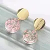 M1809 aretes de bola de cristal pequeños y frescos, gypsophila, estilo coreano, temperamento, versátiles, aretes de pétalo de lentejuelas, aretes para mujer