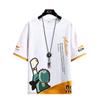 Camiseta de manga corta de moda nacional para hombre, de verano, de marca, holgada, de media manga, para niño, talla grande, ropa de hombre