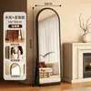 Espejo de cuerpo entero estilo vintage para uso doméstico, espejo de alta gama de lujo ligero, espejo de pie para pared, espejo de tocador retro para el dormitorio de las niñas, popular en línea