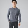 Outono e inverno novo masculino gola polo cashmere suéter pulôver manga comprida solta casual plus size botão malha suéter de cashmere