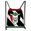 Bolsa com Cordão para Futebol da Copa do Mundo Transfronteiriça de 2026 com Estampa do Logo da Equipe, Mochila com Cordão de Poliéster, Bolsa de Armazenamento de Grande Capacidade