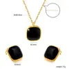 Pendientes y Collar con Piedra Ojo de Gato Ovalada Minimalista de Tendencia Europea y Americana Acero Inoxidable Juego de Joyería de Alta Gama Venta al por Mayor