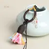 Hilo de Algodón Estilo Tíbet Borla Colorida Nudo Vajra Anillo Llavero Bolso Tejido a Mano Colgante Llavero de Coche Lanyard