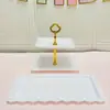 Arranjo de Aniversário Decorações de Mesa de Sobremesas Prateleira de Exibição de Casamento Europeu Mesa de Frutas Bandeja de Plástico para Bolo Suporte para Lanches