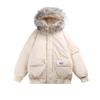Chaqueta de algodón con capucha y cuello de lana estilo americano retro de invierno 2024 para hombre y mujer.