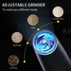Molino Eléctrico para Condimentos, Molinillo Automático de Sal y Pimienta Recargable Tipo-C, Molinillo de Especias con Granulometría Ajustable para Cocina