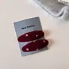 Pinza para el pelo de estilo coreano con lunares rojos y un toque de alta gama, Pinza BB exquisita y sencilla, Pinza para el pelo de otoño e invierno para mechones sueltos, Horquilla lateral, Accesorio para el pelo