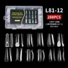 Kit de manicura de color para uñas de cristal para extensión de dedos sin papel, 288 piezas