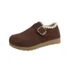 Solado grosso com forro de pelúcia~ Sapatos Birkenstock totalmente fechados para mulheres 2026 Outono/Inverno Novo Estilo~ Mocassins Casuais Moccasins Quentes Sapatos de Algodão