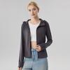 Jaqueta Estilo Lu, Tecido Air Layer Lavado à Areia, Com Capuz, Corte Justo, Cardigan com Zíper, Design Exclusivo, Moletom Outerwear