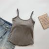 Diseño de Calidad con un Ambiente Curativo, Camisola de Verano Fruncida que Ceñe la Cintura con Almohadillas de Látex en el Pecho Top Dopamina