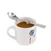 Colher de aço inoxidável colher de mistura em forma de coração oca caneca que muda de cor colher de café rosto sorridente colher de aço inoxidável