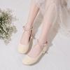 Sapatos de Salto Alto Infantil Primavera 2025, Sapatos de Performance para Estudantes de Meia-Idade e Mais Velhos, Vestido Dourado para Passarela, Sapatos de Princesa para Meninas