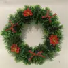 Decoración de hotel para boda navideña corona de Navidad nuevas decoraciones navideñas fruta roja ratán de simulación 25cm30cm