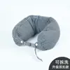 Almohada U con Capucha y Partículas de Espuma, Almohada Cervical de Buena Calidad, Almohada de Partículas Rayada, Almohada Cervical para Coche, Se Puede Guardar para Soporte Cervical