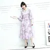 Vestido A-line Holgado de Manga Media y Cuello Redondo con Estampado Floral Retro Nuevo 2026, Estilo Suave y Elegante, Versátil para el Uso Diario